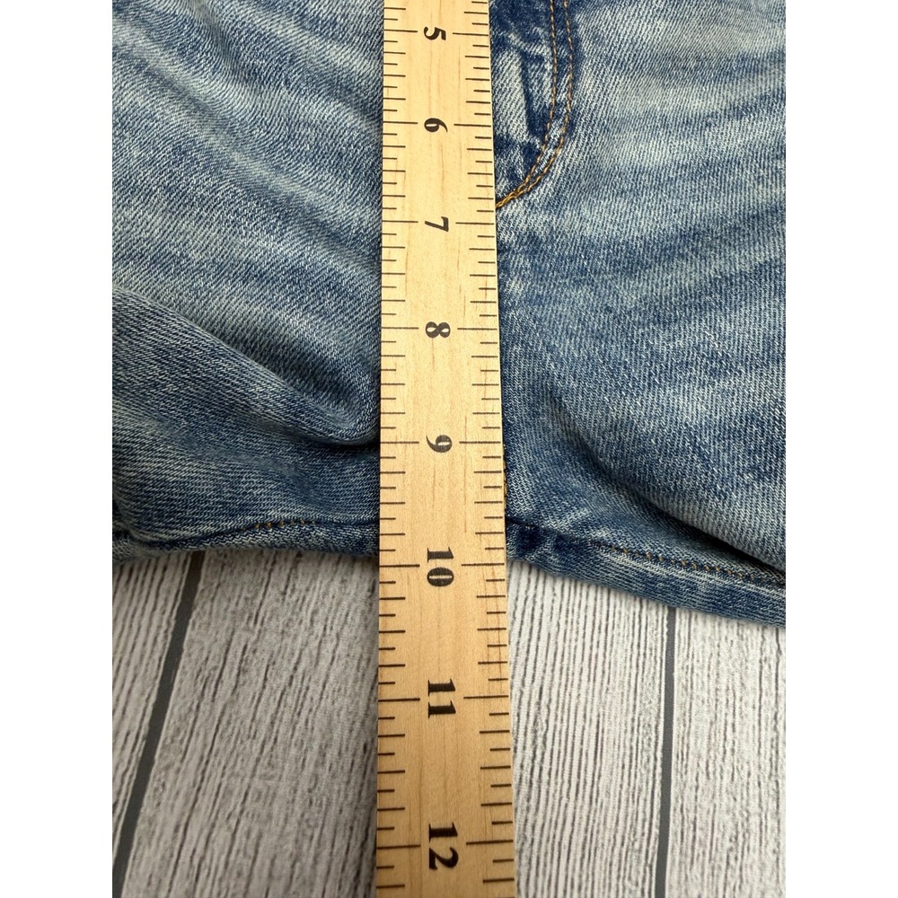 Pilcro Anthropologie Boyfriend Crop Jeans 27 Blue Embellished Boho Slim Fit - Picture 13 of 13